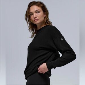 Alo Yoga Soho Pullover Sweater Black Size Large